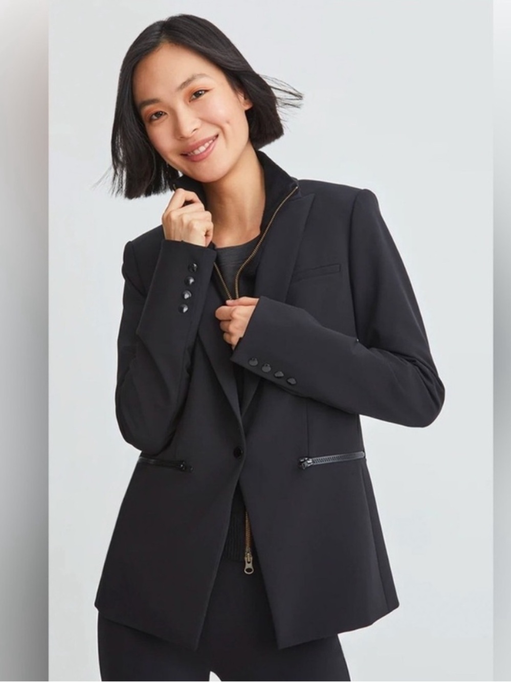 Veronica Beard Scuba Dickey Jacket Black